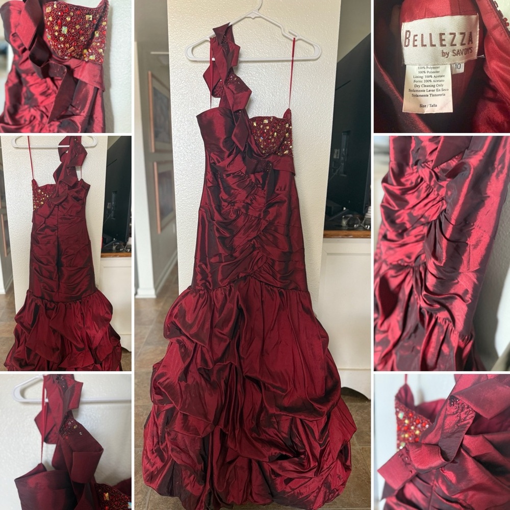 Bellezza Red One-Shoulder Gown